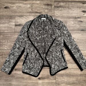 Vince Black and grey draped front blazer